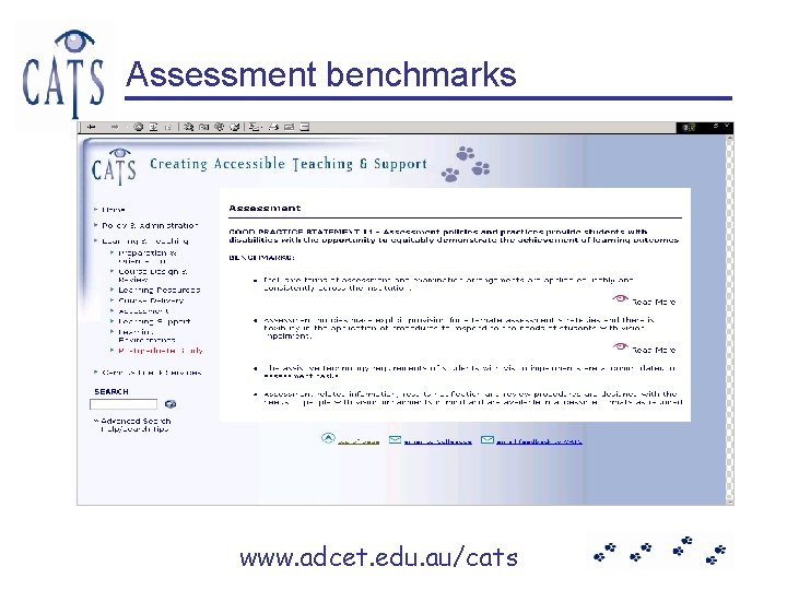 Creating Accessible Teaching and Support The CATS project