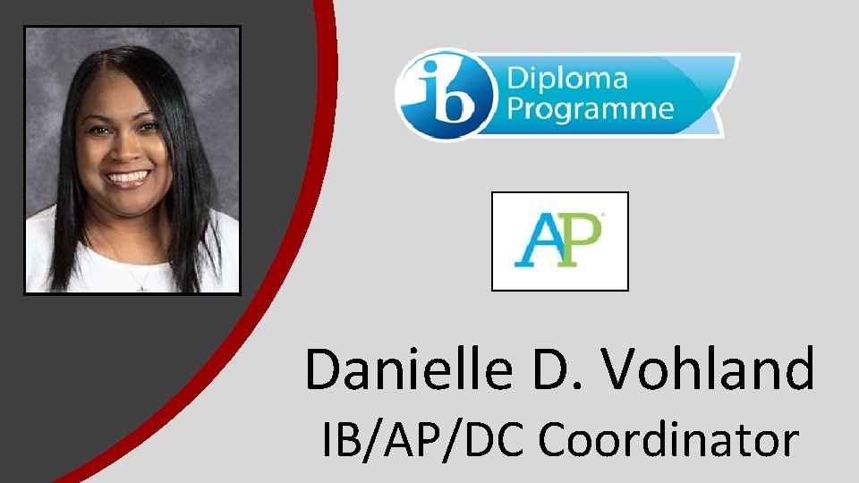 Danielle D. Vohland IB/AP/DC Coordinator 