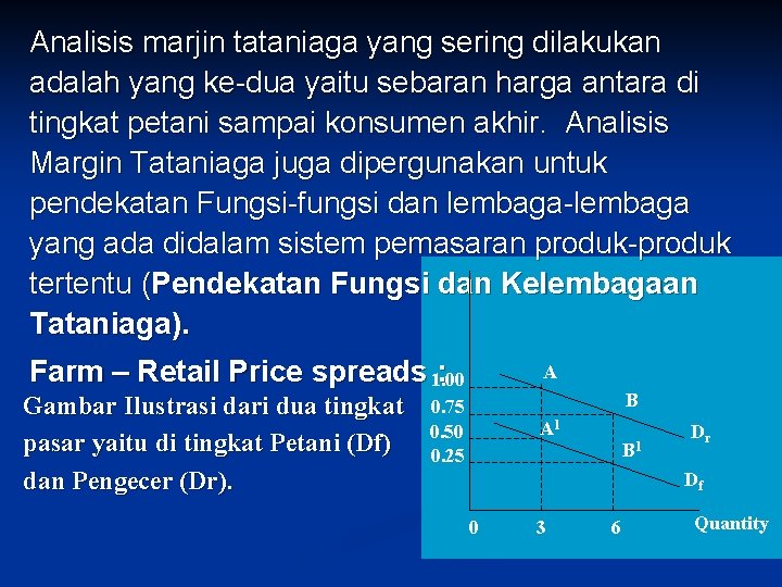 Analisis marjin tataniaga yang sering dilakukan adalah yang ke-dua yaitu sebaran harga antara di Analisis marjin tataniaga yang sering dilakukan adalah yang ke-dua yaitu sebaran harga antara di