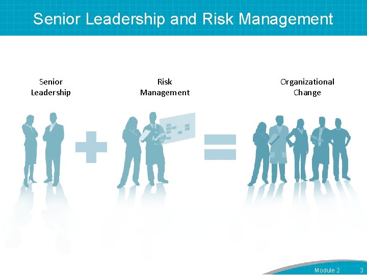 Senior Leadership and Risk Management Senior Leadership Risk Management Organizational Change Module 2 3