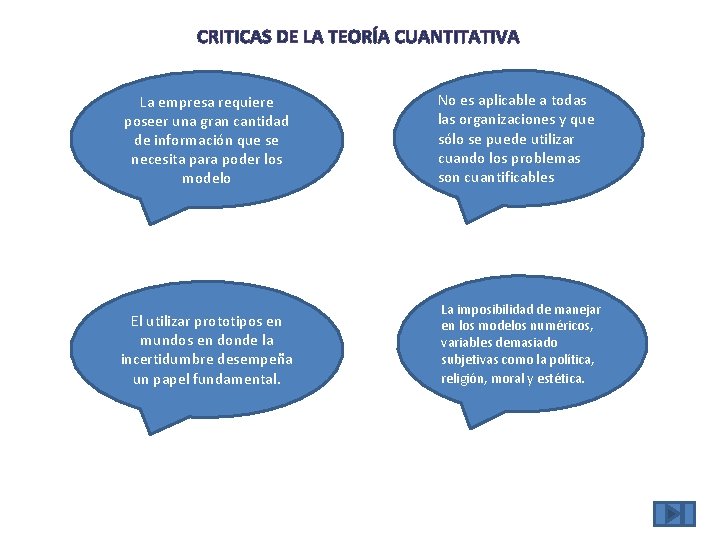 CRITICAS DE LA TEORÍA CUANTITATIVA La empresa requiere poseer una gran cantidad de información