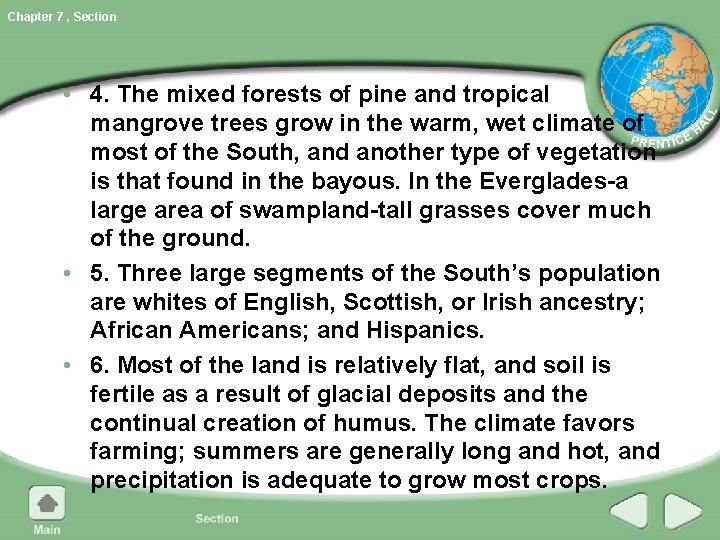 Chapter 7 , Section • 4. The mixed forests of pine and tropical mangrove