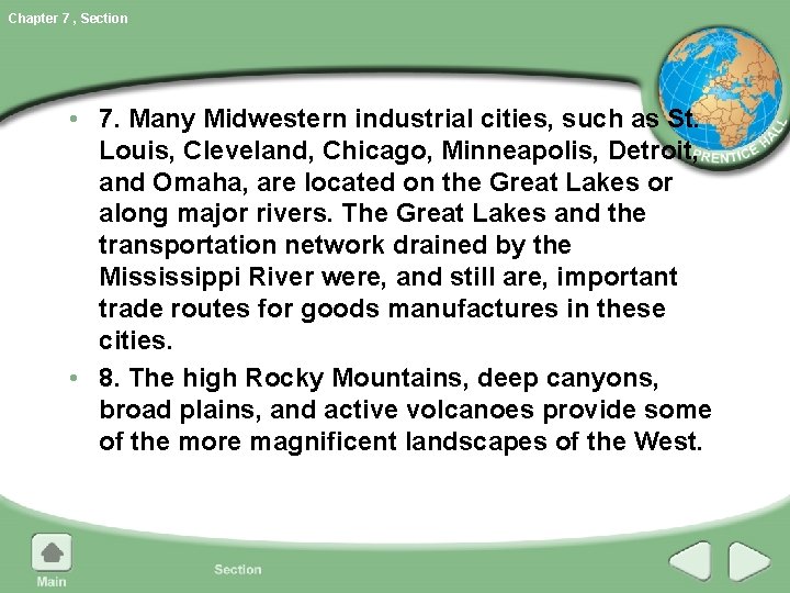 Chapter 7 , Section • 7. Many Midwestern industrial cities, such as St. Louis,
