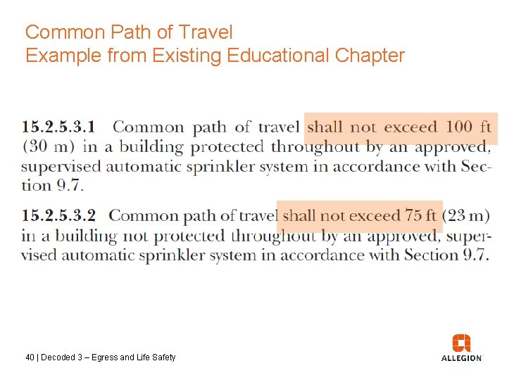 Common Path of Travel Example from Existing Educational Chapter 40 | Decoded 3 –