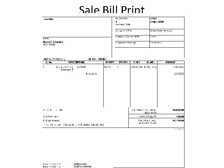 Sale Bill Print 