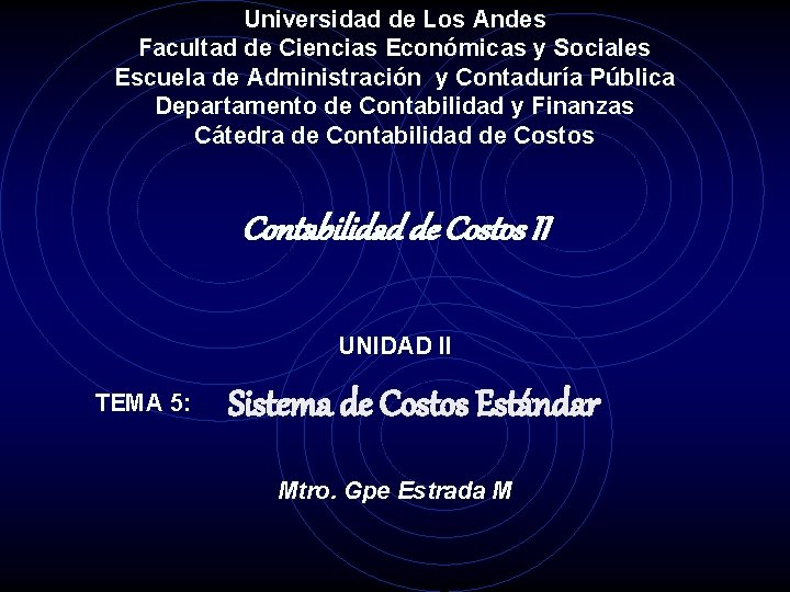 Universidad de Los Andes Facultad de Ciencias Económicas y Sociales Escuela de Administración y