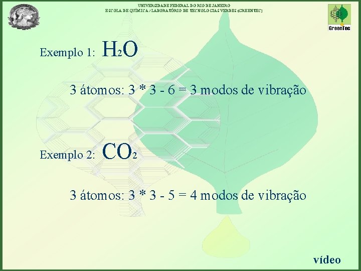 UNIVERSIDADE FEDERAL DO RIO DE JANEIRO ESCOLA DE QUÍMICA / LABORATÓRIO DE TECNOLOGIAS VERDES