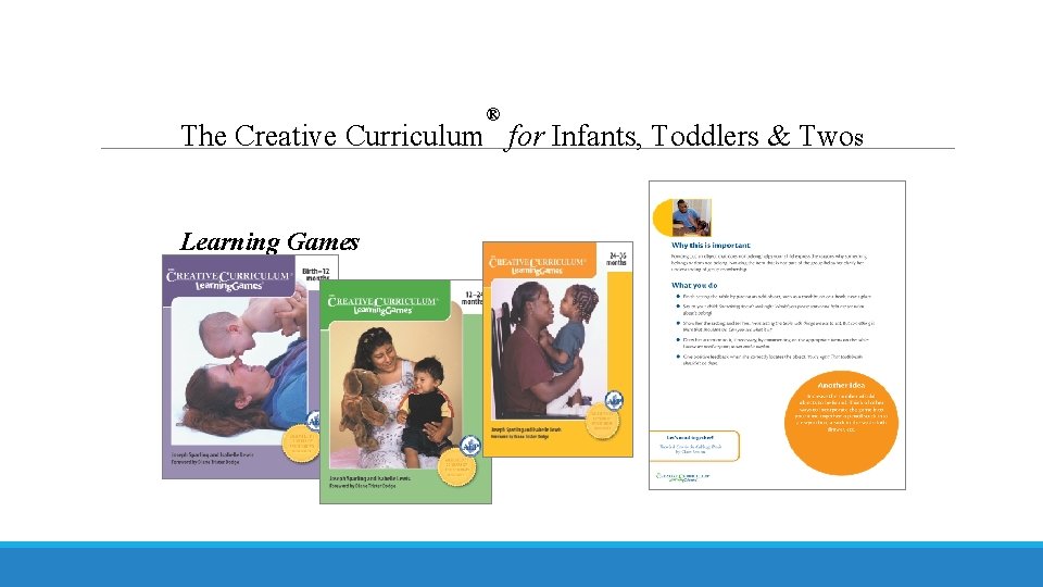 ® The Creative Curriculum for Infants, Toddlers & Twos Learning Games 