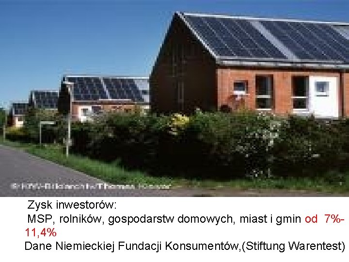  Zysk inwestorów: MSP, rolników, gospodarstw domowych, miast i gmin od 7%- 11, 4%