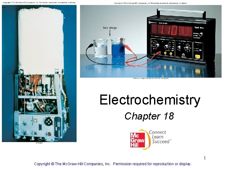 Electrochemistry Chapter 18 1 Copyright © The Mc. Graw-Hill Companies, Inc. Permission required for