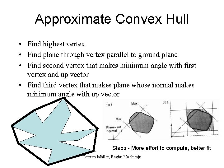 Approximate Convex Hull • Find highest vertex • Find plane through vertex parallel to