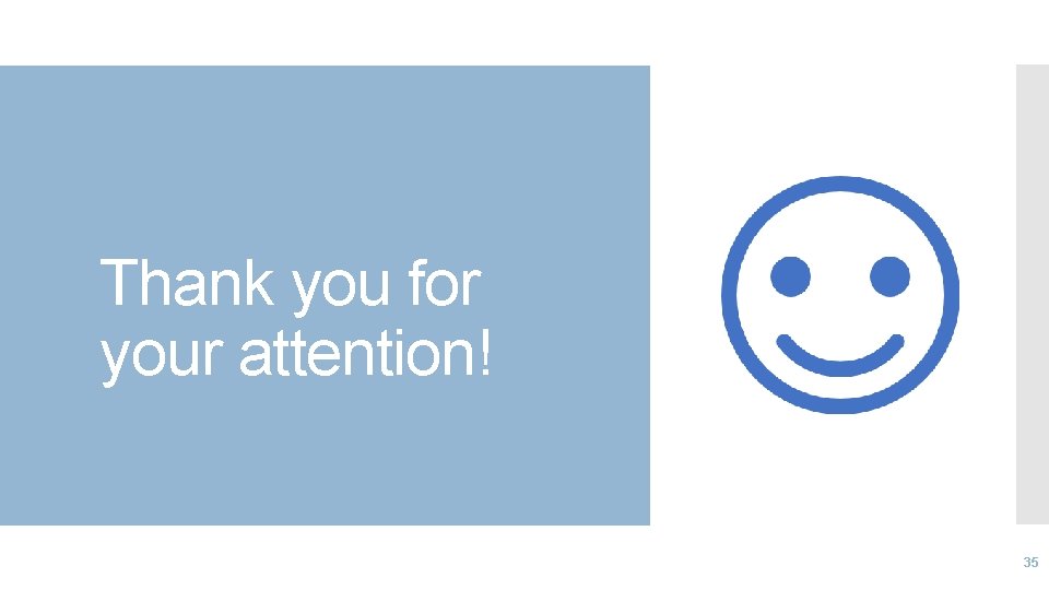 Thank you for your attention! 35 