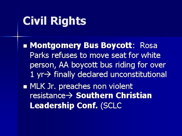 Civil Rights Montgomery Bus Boycott: Rosa Parks refuses to move seat for white person,