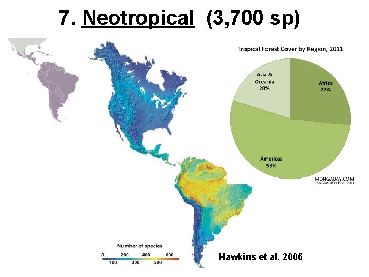 7. Neotropical (3, 700 sp) Hawkins et al. 2006 