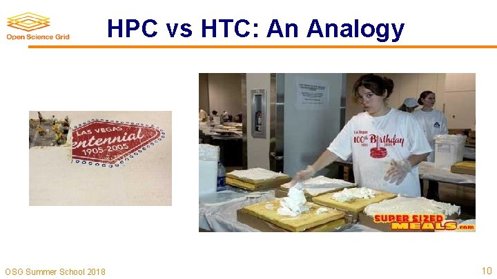 HPC vs HTC: An Analogy OSG Summer School 2018 10 