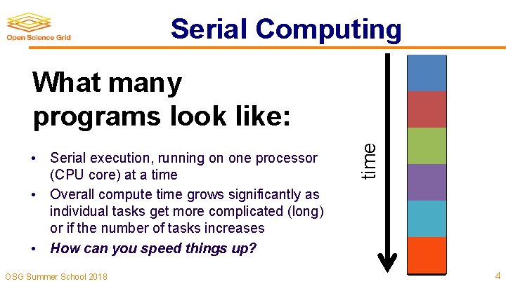 Serial Computing • Serial execution, running on one processor (CPU core) at a time