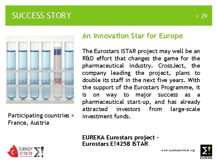 SUCCESS STORY > 29 An Innovation Star for Europe Participating countries > France, Austria