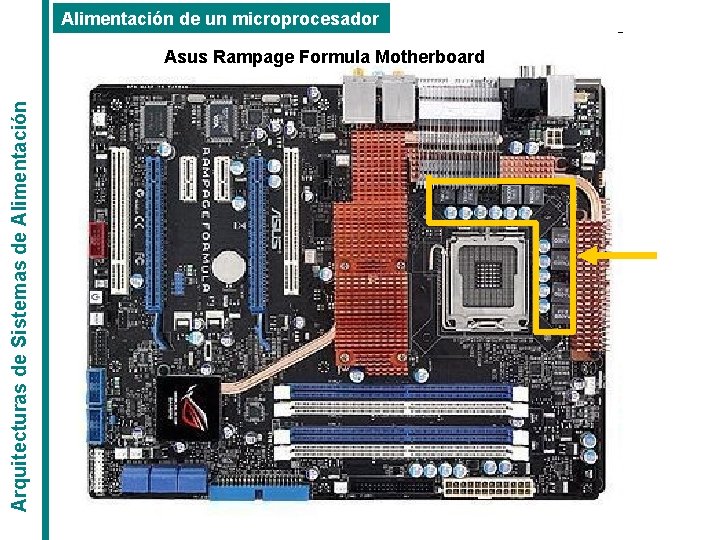 Alimentación de un microprocesador Arquitecturas de Sistemas de Alimentación Asus Rampage Formula Motherboard 