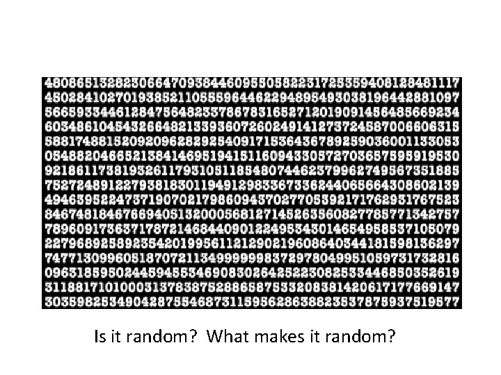 Is it random? What makes it random? 