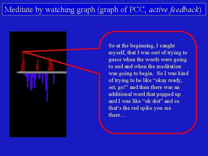 Meditate by watching graph (graph of PCC, active feedback) So at the beginning, I