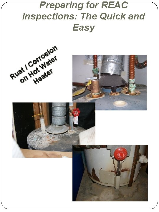Preparing for REAC Inspections: The Quick and Easy n o i s o r Preparing for REAC Inspections: The Quick and Easy n o i s o r