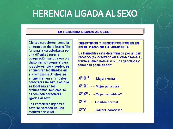 HERENCIA LIGADA AL SEXO 