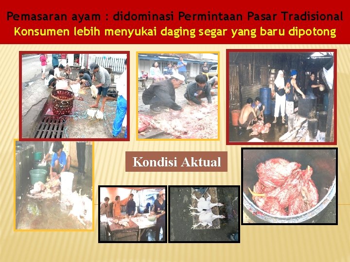 Pemasaran ayam : didominasi Permintaan Pasar Tradisional Konsumen lebih menyukai daging segar yang baru Pemasaran ayam : didominasi Permintaan Pasar Tradisional Konsumen lebih menyukai daging segar yang baru