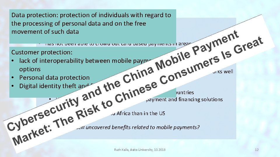 Data protection: protection of individuals with regard to Mobile payment the processing of personal Data protection: protection of individuals with regard to Mobile payment the processing of personal