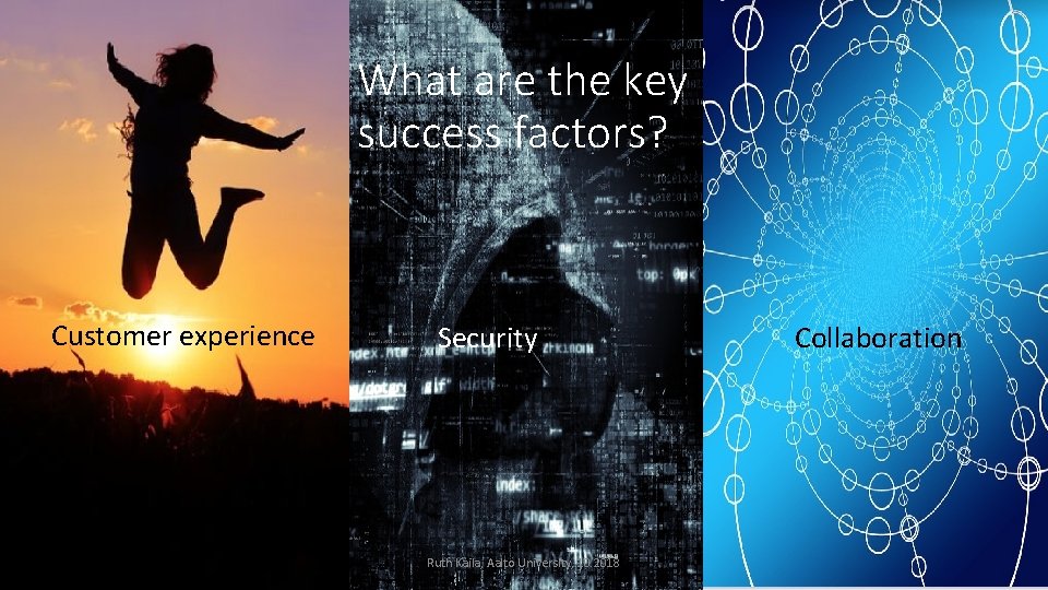 What are the key success factors? Customer experience Security Ruth Kaila, Aalto University, 10. What are the key success factors? Customer experience Security Ruth Kaila, Aalto University, 10.
