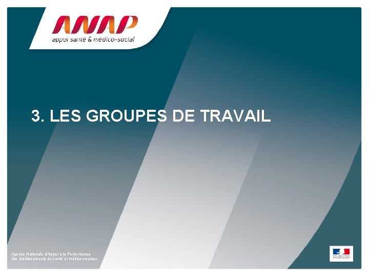 3. LES GROUPES DE TRAVAIL Agence Nationale d’Appui à la Performance des établissements de
