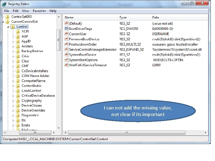 I can not add the missing value, not clear if its important 