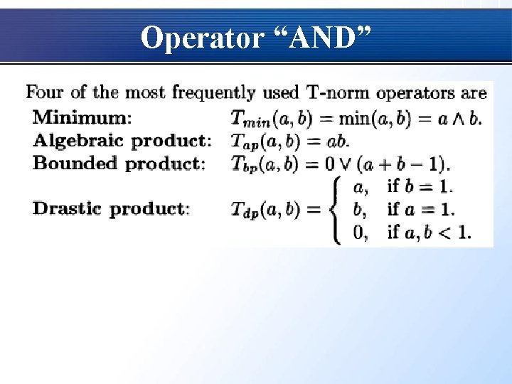 Operator “AND” 