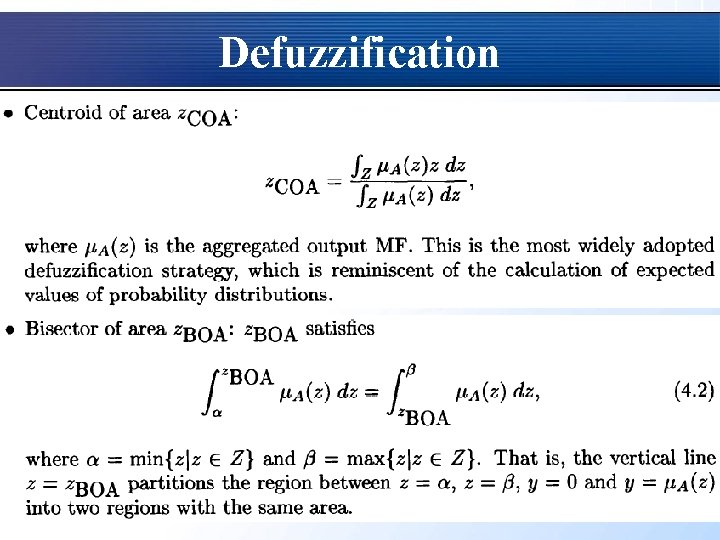Defuzzification 