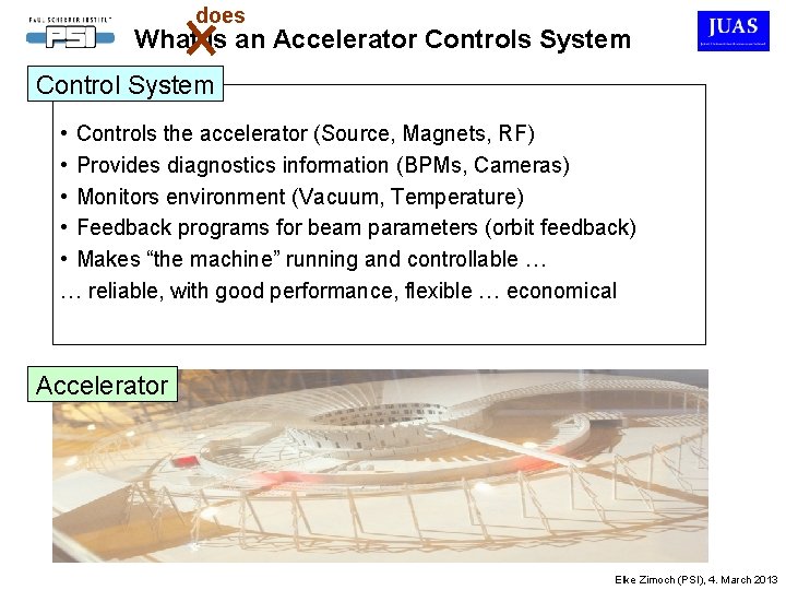 does What is an Accelerator Controls System Control System • Controls the accelerator (Source,