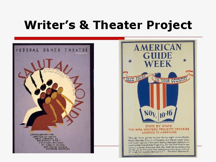 Writer’s & Theater Project 