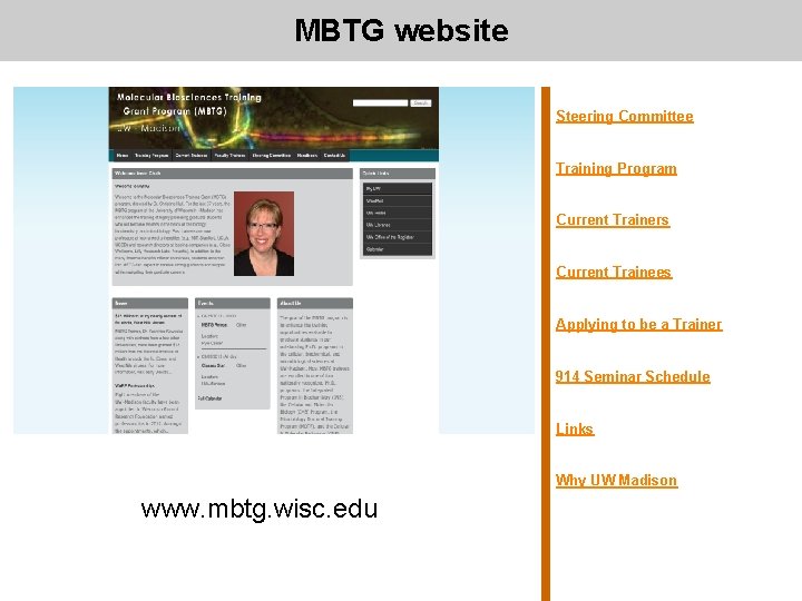 MBTG website Steering Committee Training Program Current Trainers Current Trainees Applying to be a