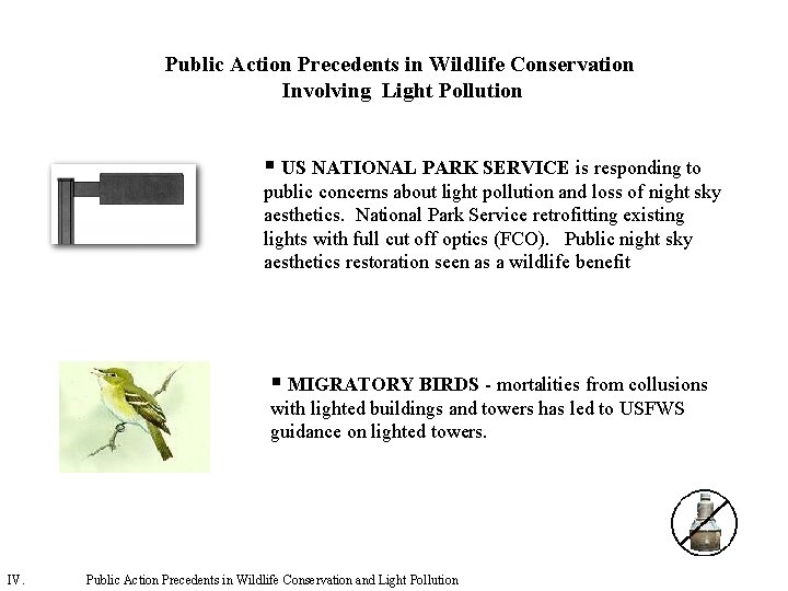 Public Action Precedents in Wildlife Conservation Involving Light Pollution § US NATIONAL PARK SERVICE