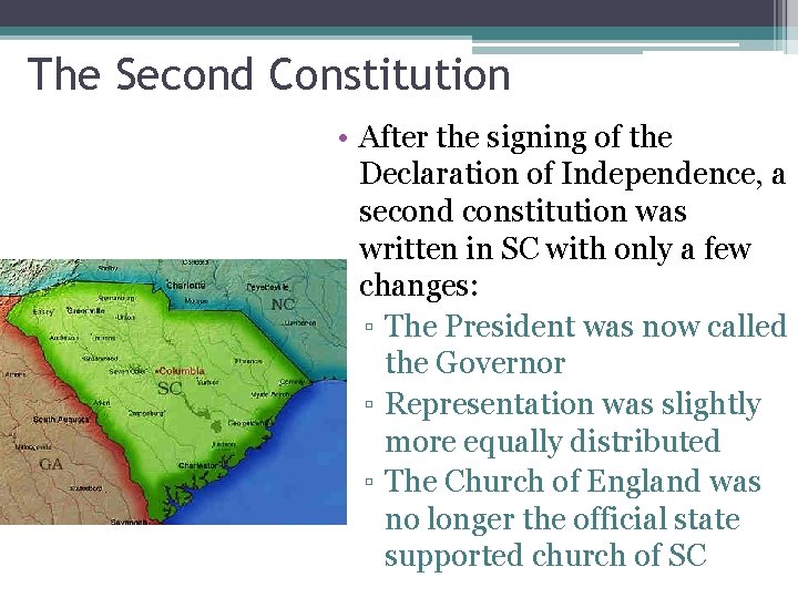The Second Constitution • After the signing of the Declaration of Independence, a second