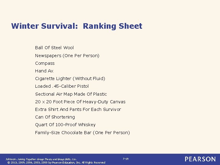 Winter Survival: Ranking Sheet Ball Of Steel Wool Newspapers (One Person) Compass Hand Ax Winter Survival: Ranking Sheet Ball Of Steel Wool Newspapers (One Person) Compass Hand Ax