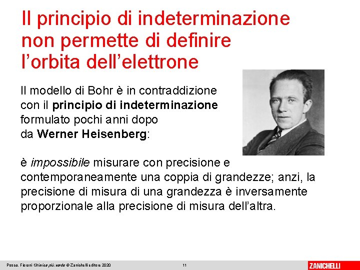 Il principio di indeterminazione non permette di definire l’orbita dell’elettrone Il modello di Bohr