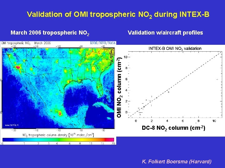 Validation of OMI tropospheric NO 2 during INTEX-B Validation w/aircraft profiles OMI NO 2 Validation of OMI tropospheric NO 2 during INTEX-B Validation w/aircraft profiles OMI NO 2