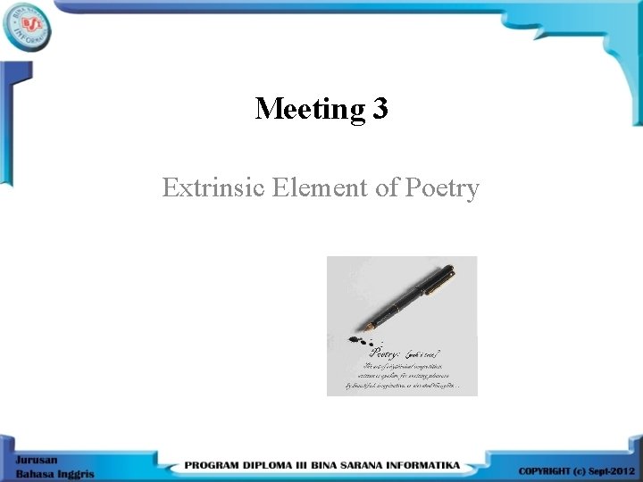 Meeting 3 Extrinsic Element of Poetry 