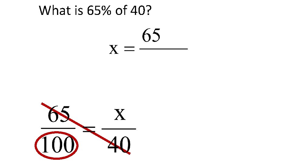 What is 65% of 40? 