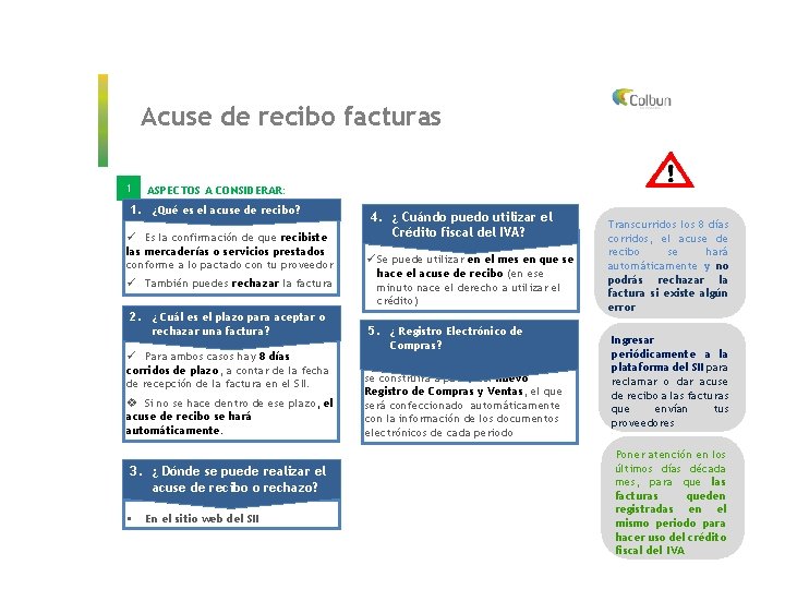 Acuse de recibo facturas 1 ASPECTOS A CONSIDERAR: 1. ¿Qué es el acuse de