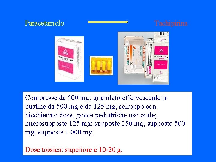 Paracetamolo Tachipirina Compresse da 500 mg; granulato effervescente in bustine da 500 mg e
