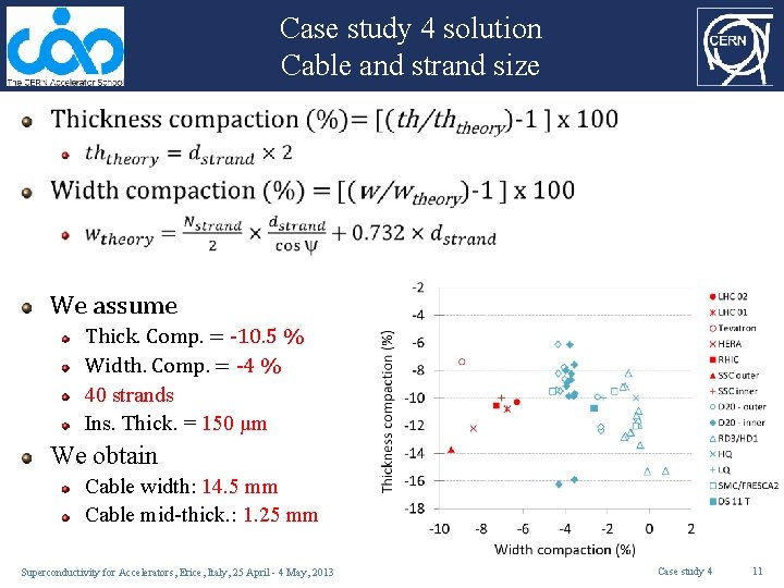 Case study 4 solution Cable and strand size We assume Thick. Comp. = -10.