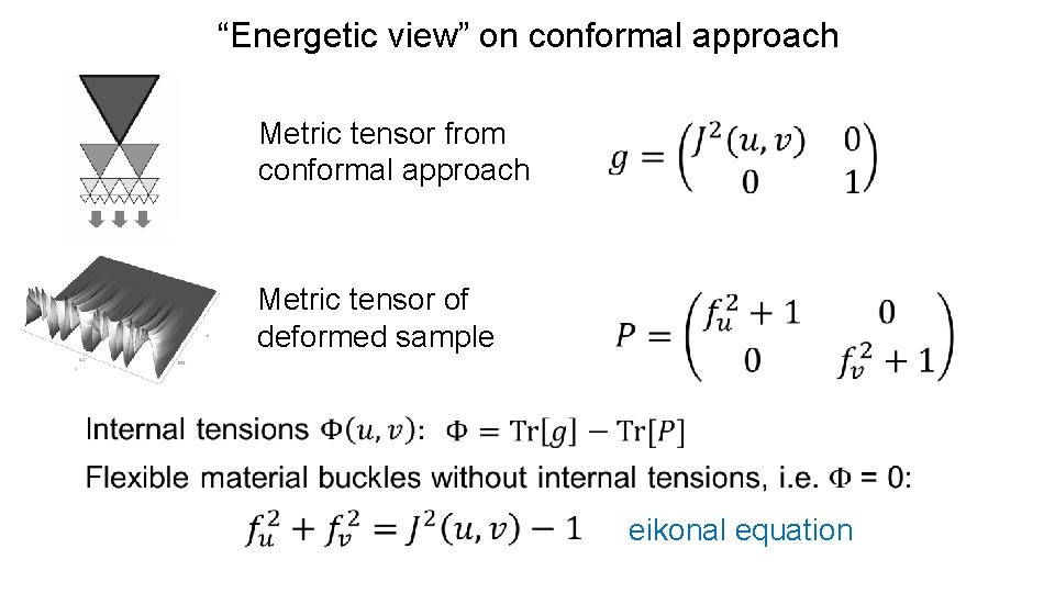 “Energetic view” on conformal approach Metric tensor from conformal approach Metric tensor of deformed