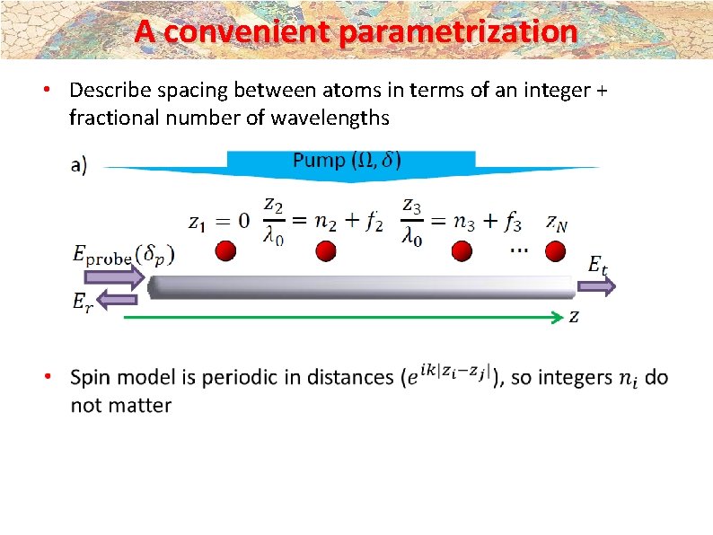 A convenient parametrization • Describe spacing between atoms in terms of an integer + A convenient parametrization • Describe spacing between atoms in terms of an integer +