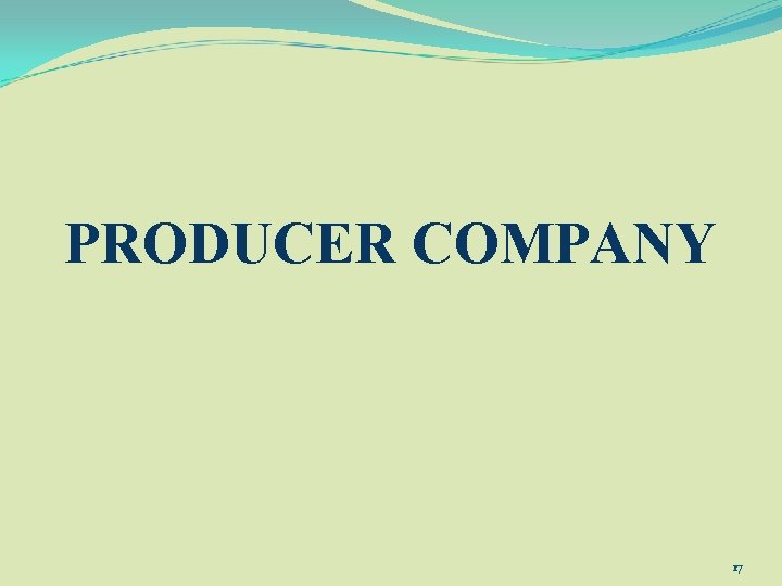 PRODUCER COMPANY 17 