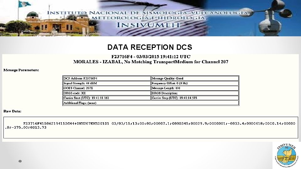 DATA RECEPTION DCS DATA RECEPTION DCS